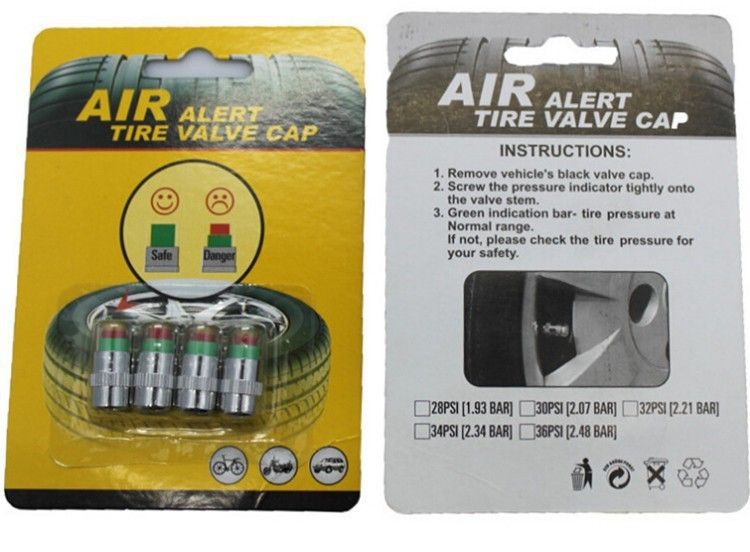 4PCS 2.0Bar 30PSI Car Auto Tire Pressure Monitor Valve Stem Caps Sensor Indicator Eye Alert Diagnostic Tools Kit D6-6