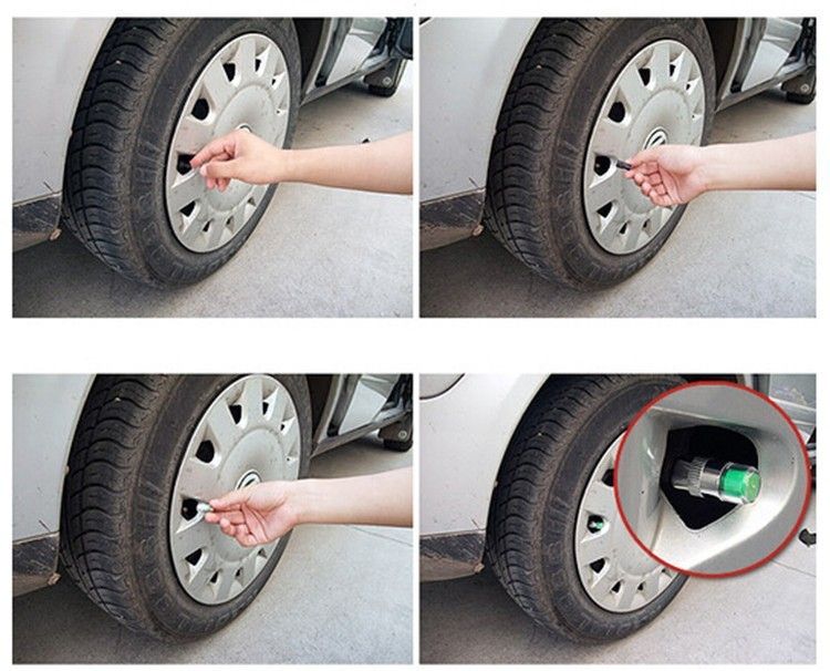 4PCS 2.0Bar 30PSI Car Auto Tire Pressure Monitor Valve Stem Caps Sensor Indicator Eye Alert Diagnostic Tools Kit D6-6