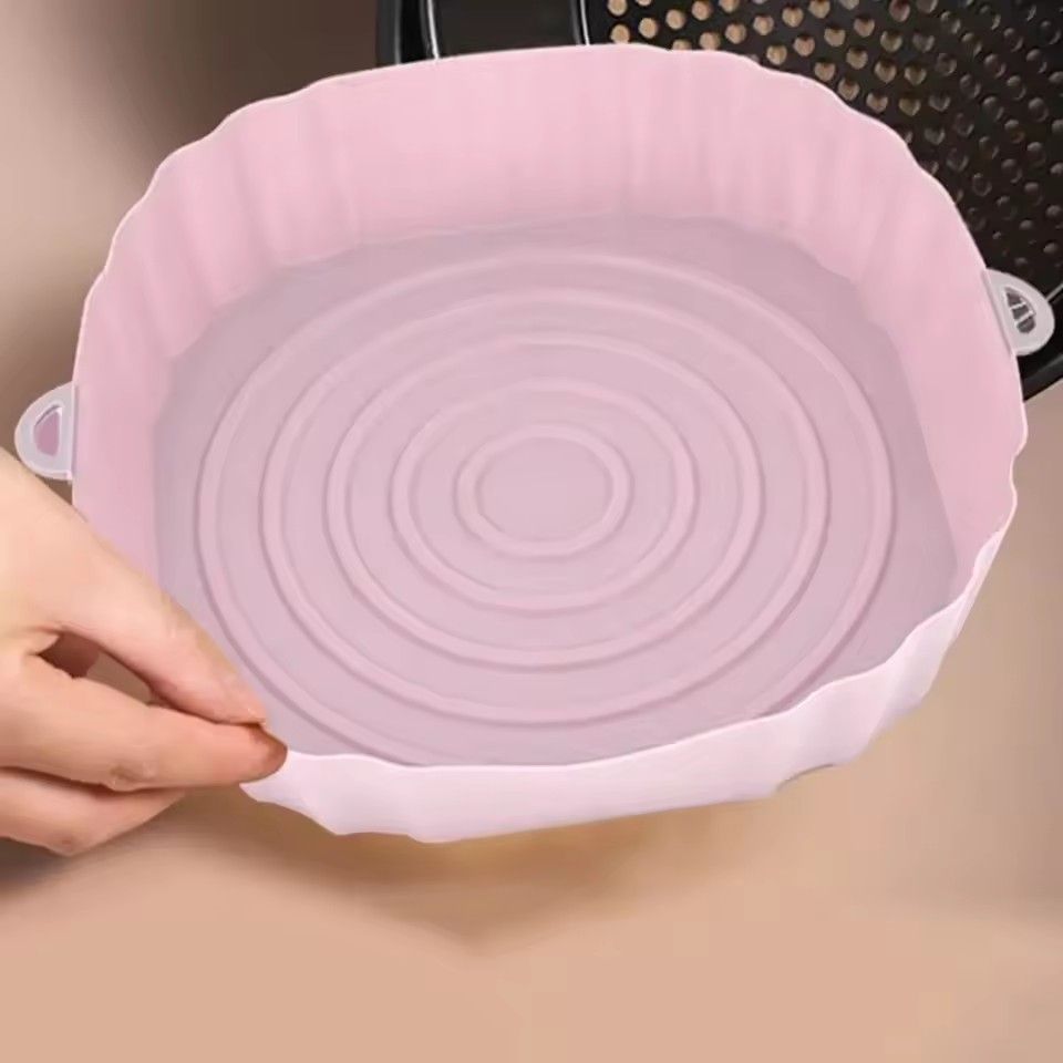 1PC-Air Fryer Pan Silicone Basket Airfryer Oven Baking Silicone Tray Reusable Airfryer Pot Pan Liner Mold Pizza Fried Chickenc  C-254