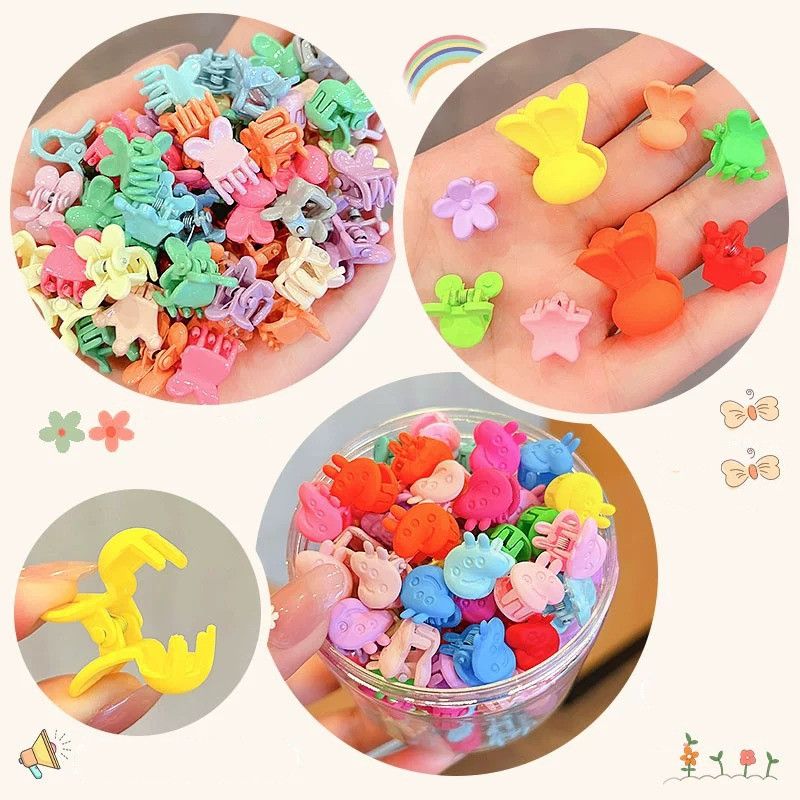 50pcs/1 can Macaron hybrid baby grab clip, children's hair clip, little girl hair accessory, cute hair clip, hair clip T-85-1