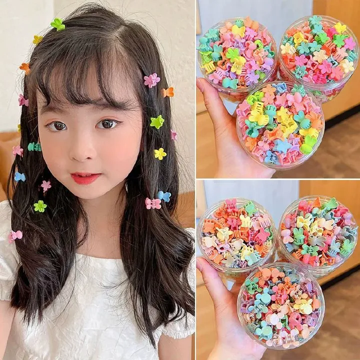 50pcs/1 can Macaron hybrid baby grab clip, children's hair clip, little girl hair accessory, cute hair clip, hair clip T-85-1