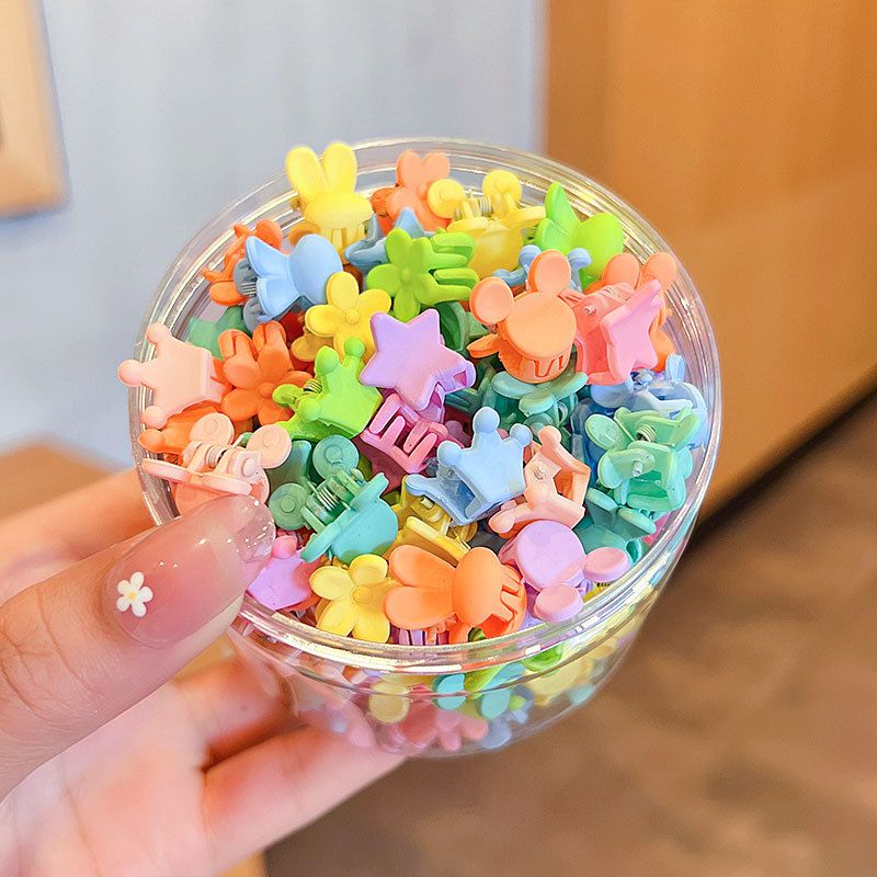 50pcs/1 can Macaron hybrid baby grab clip, children's hair clip, little girl hair accessory, cute hair clip, hair clip T-85-1
