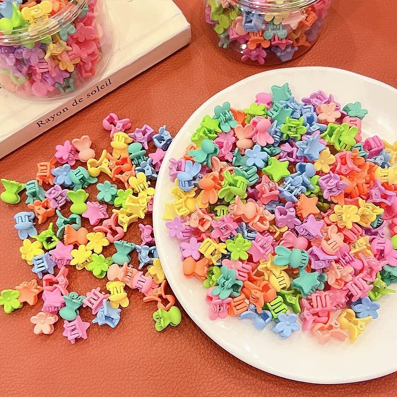 50pcs/1 can Macaron hybrid baby grab clip, children's hair clip, little girl hair accessory, cute hair clip, hair clip T-85-1