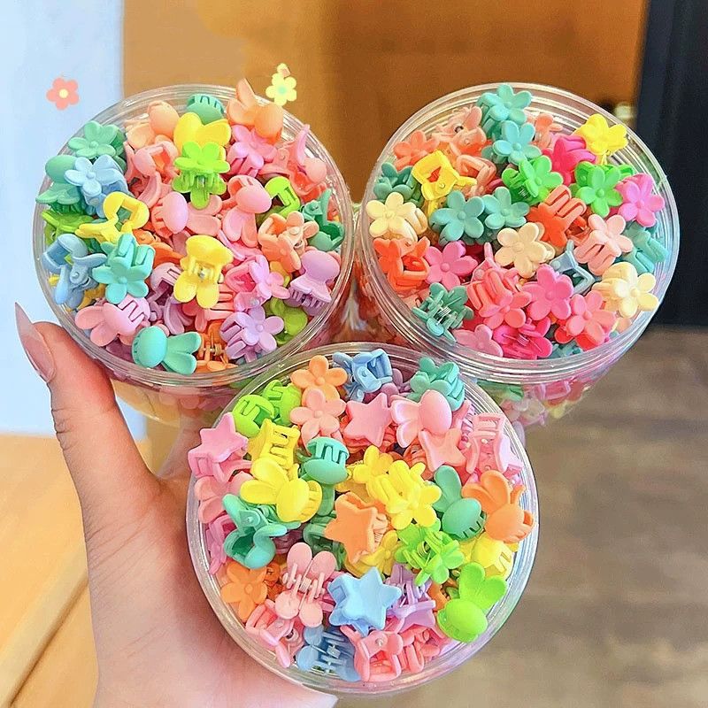 50pcs/1 can Macaron hybrid baby grab clip, children's hair clip, little girl hair accessory, cute hair clip, hair clip T-85-1
