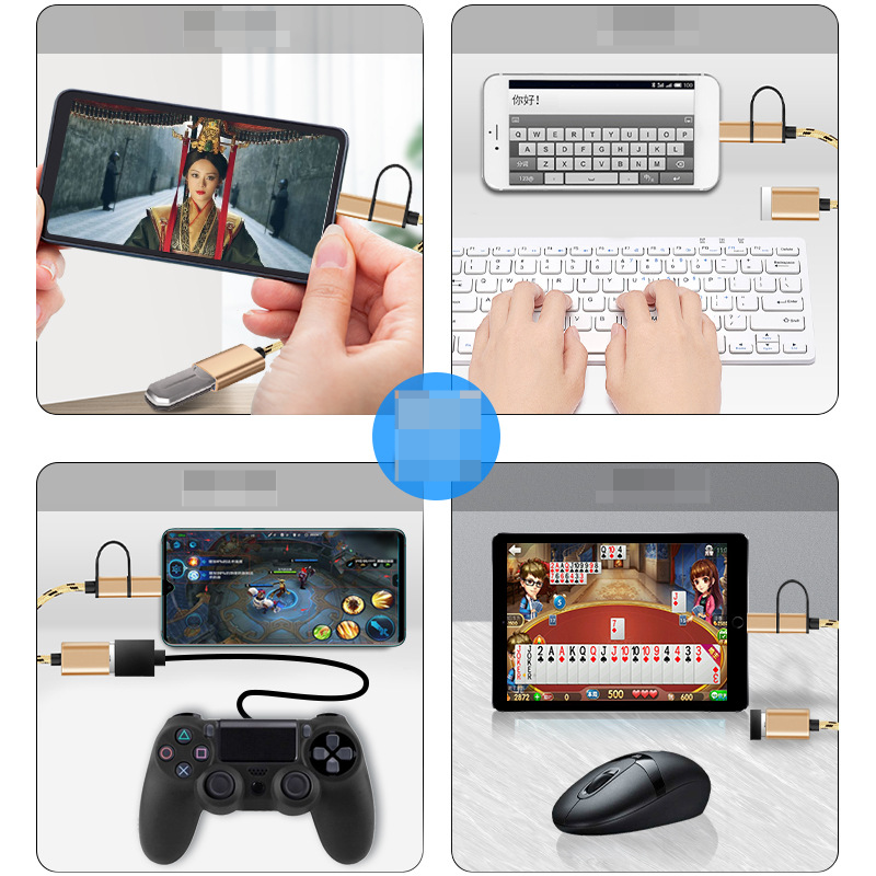 2 in 1 Type-C OTG Adapter Cable for Samsung S10 S10 Xiaomi Mi 9 Android MacBook Mouse Gamepad Tablet PC Type C OTG USB Cable & E-1264