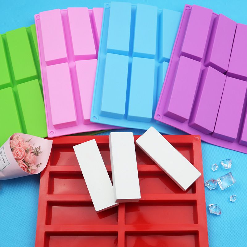 8-Square Rectangular Soap Silicone Cake Mould Handmade Soap Mold Handmade Cold Soap Mold Easy to Take Off E-436