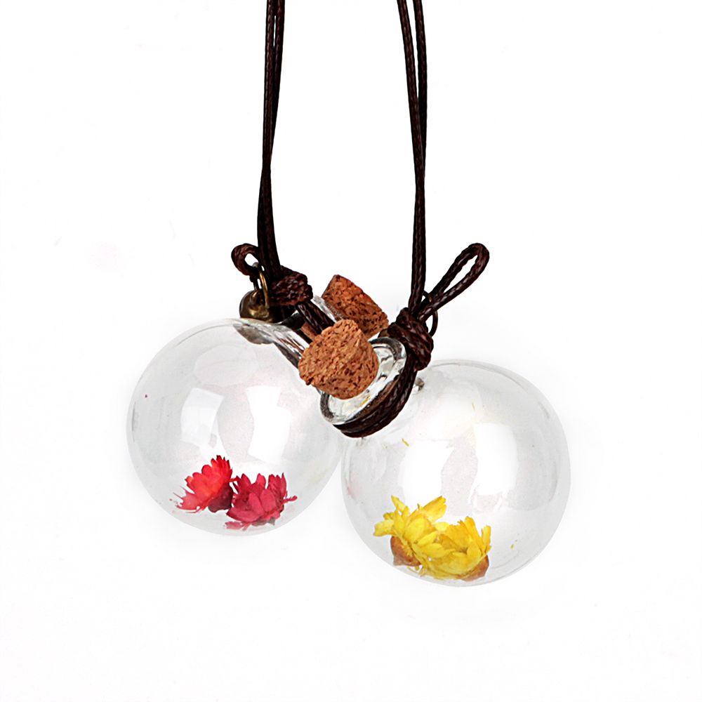 1pcs Car Hanging Perfume Pendant Fragrance Air Freshener Empty Glass Bottle For Essential Oils Diffuser Automobiles Ornaments A-979