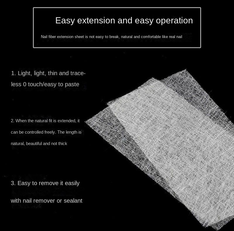 20pcs Silk Fiberglass For Nail Extension Form Non-Woven Silks UV Gel Building Fiber French Acrylic Manicure Accessories &   B2-532