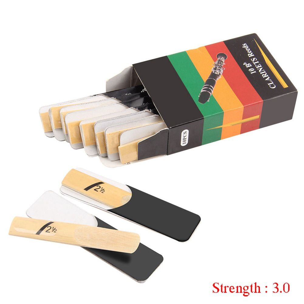 10pcs Clarinet Reeds Set Bb Tone Strength 1.5/2.0/2.5/3.0/3.5/4.0 Wind Instrument Reed Clarinet Accessories E-1176