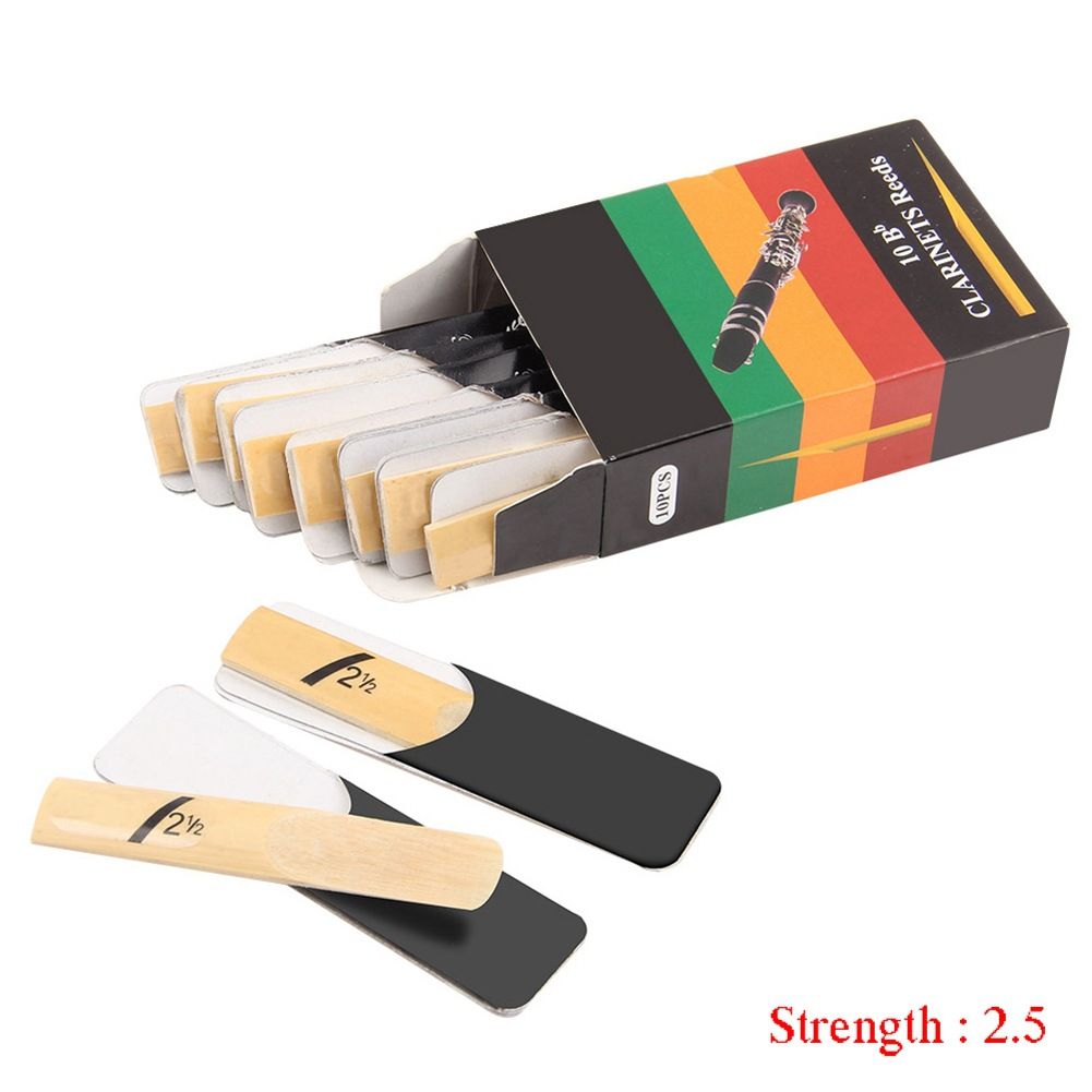 10pcs Clarinet Reeds Set Bb Tone Strength 1.5/2.0/2.5/3.0/3.5/4.0 Wind Instrument Reed Clarinet Accessories E-1176