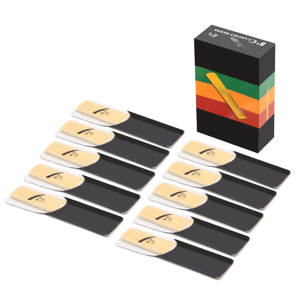 10pcs Clarinet Reeds Set Bb Tone Strength 1.5/2.0/2.5/3.0/3.5/4.0 Wind Instrument Reed Clarinet Accessories E-1176