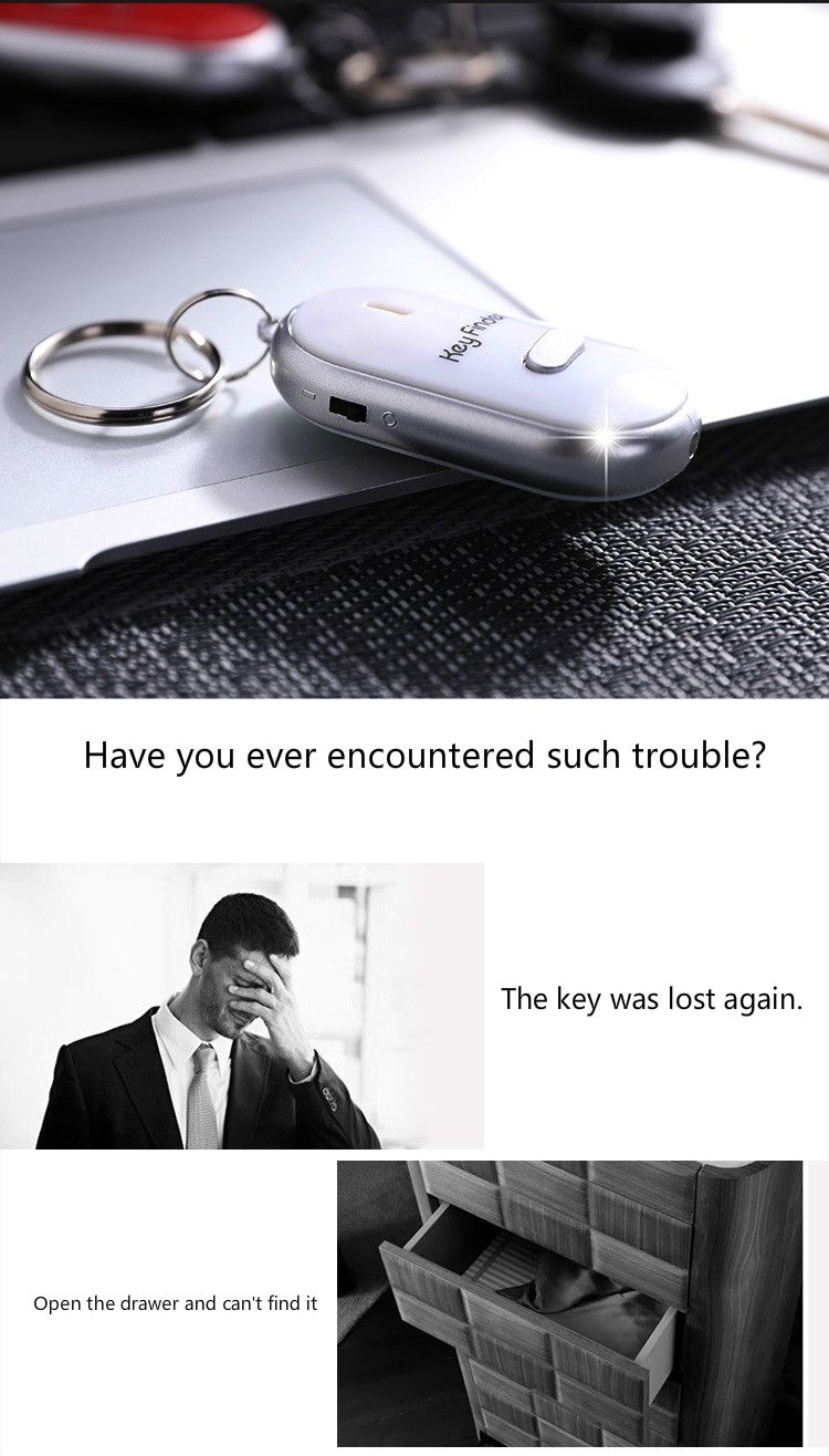 Wireless Whistle Sensor Key Finder Key Loss-proof Bluetooth Whistle Alarm Multifunctional Electronic Reminder E-126