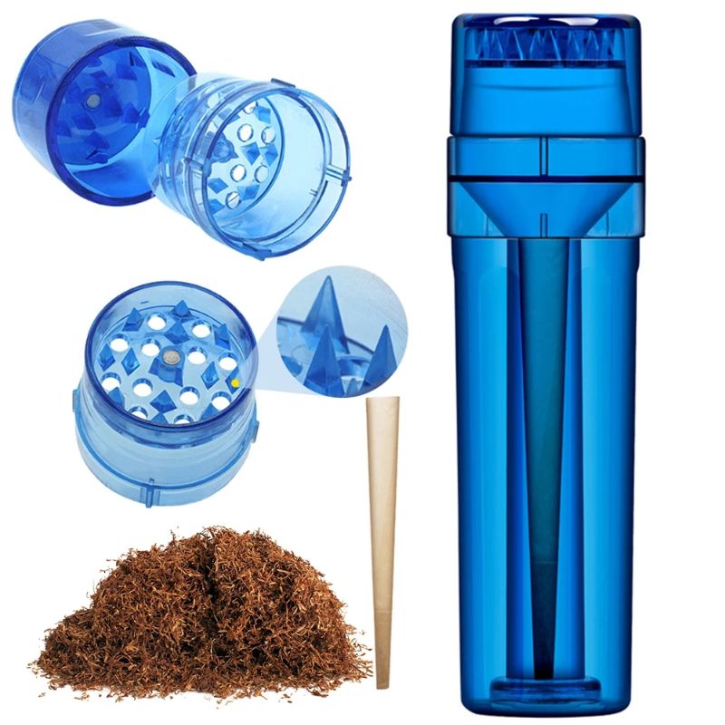 Plastic Joint Roller Maker with Cone Holder 4layer Tobacco Grinder Cigarette Grinder Rolling Machine Horn Tube Smoke Cutter Tool