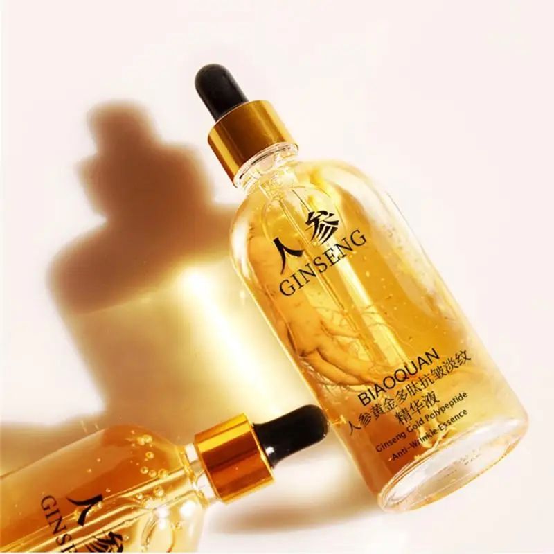1pc 100ml Gold Ginseng Face Essence Polypeptide Anti-wrinkle Lightning Moisturizing Niacinamide Facial Serum For Face Skin Care B2-950