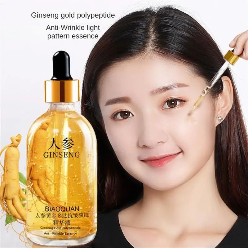 1pc 100ml Gold Ginseng Face Essence Polypeptide Anti-wrinkle Lightning Moisturizing Niacinamide Facial Serum For Face Skin Care B2-950