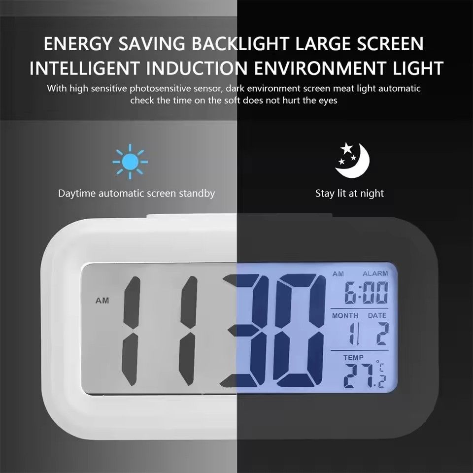 LED Digital Alarm Clock Backlight Snooze Data Time Calendar Desktop Multifunction Electronic Backlight Table Clock  T-121