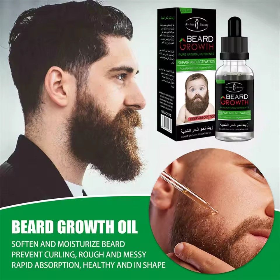 Natural Organic Men Beard Growth Oil Beard Wax balm Hair Loss Products Leave-In Conditioner for Groomed Beard Growth 30ml B2-60