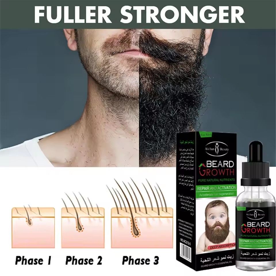 Natural Organic Men Beard Growth Oil Beard Wax balm Hair Loss Products Leave-In Conditioner for Groomed Beard Growth 30ml B2-60