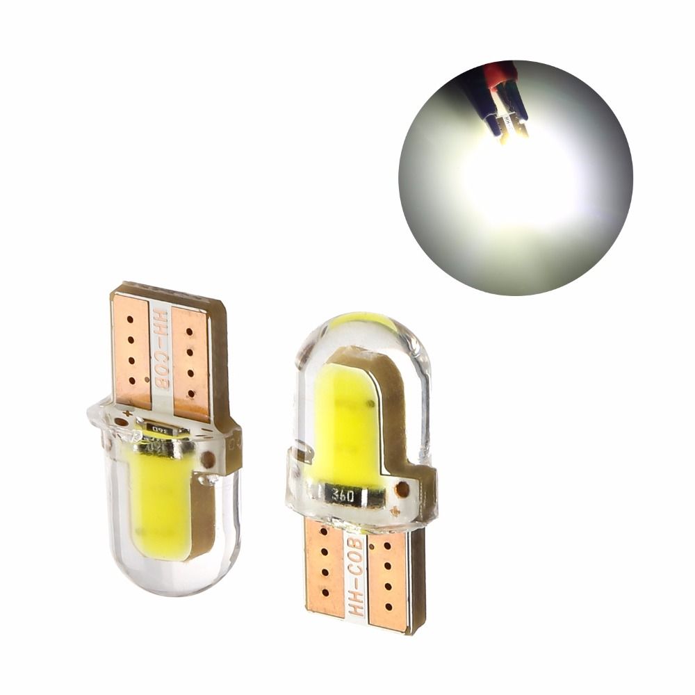 10pcs LED W5W T10 194 168 W5W COB 8SMD Led Parking Bulb Auto Wedge Clearance Lamp CANBUS Silica Bright White License Light BulbsE-409