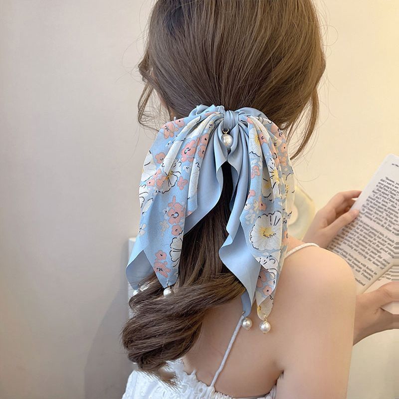 1PC 2023 New Summer Fresh Bow Head Rope Hairband Women's Tied Horsetail Ribbon Hairband French Hair Accessories C-410