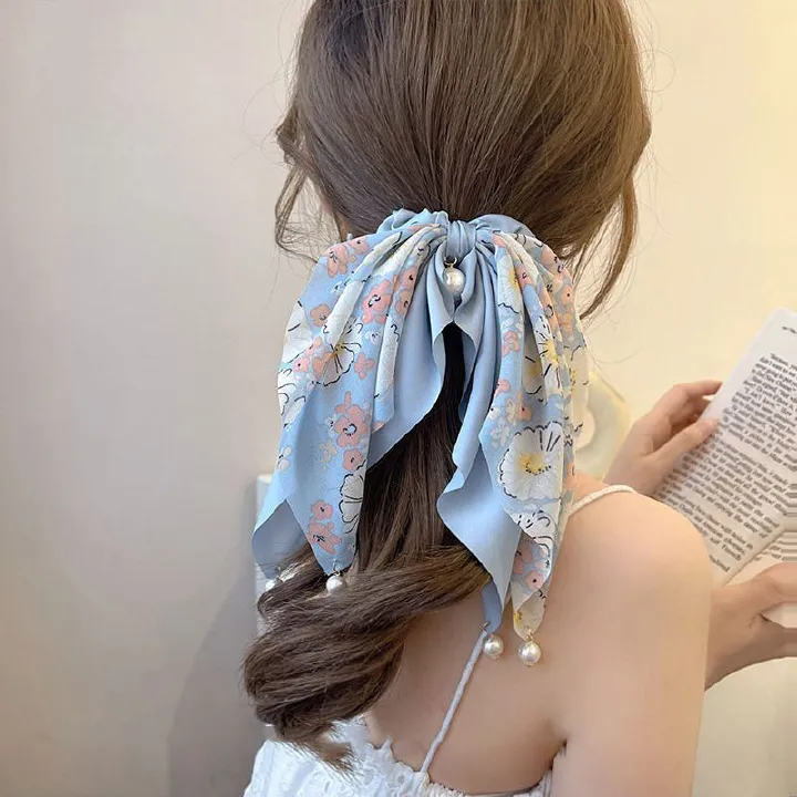 1PC 2023 New Summer Fresh Bow Head Rope Hairband Women's Tied Horsetail Ribbon Hairband French Hair Accessories C-410
