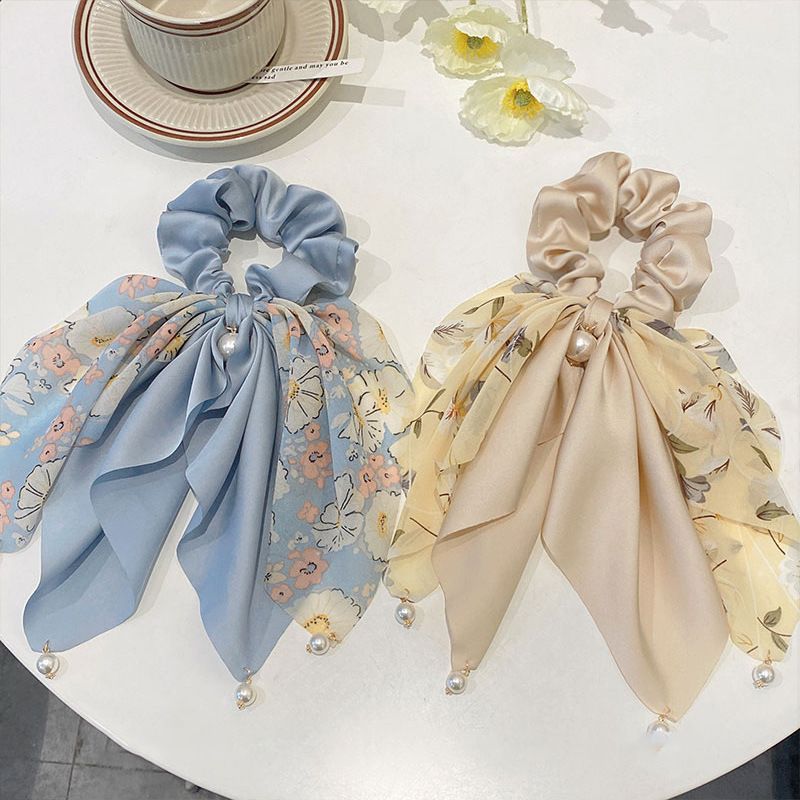 1PC 2023 New Summer Fresh Bow Head Rope Hairband Women's Tied Horsetail Ribbon Hairband French Hair Accessories C-410