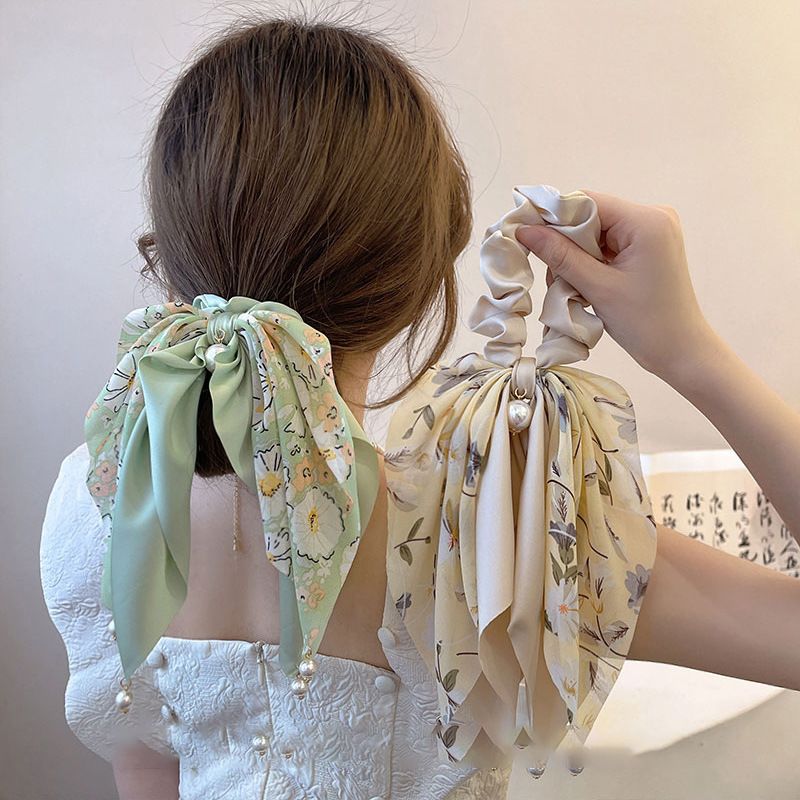 1PC 2023 New Summer Fresh Bow Head Rope Hairband Women's Tied Horsetail Ribbon Hairband French Hair Accessories C-410