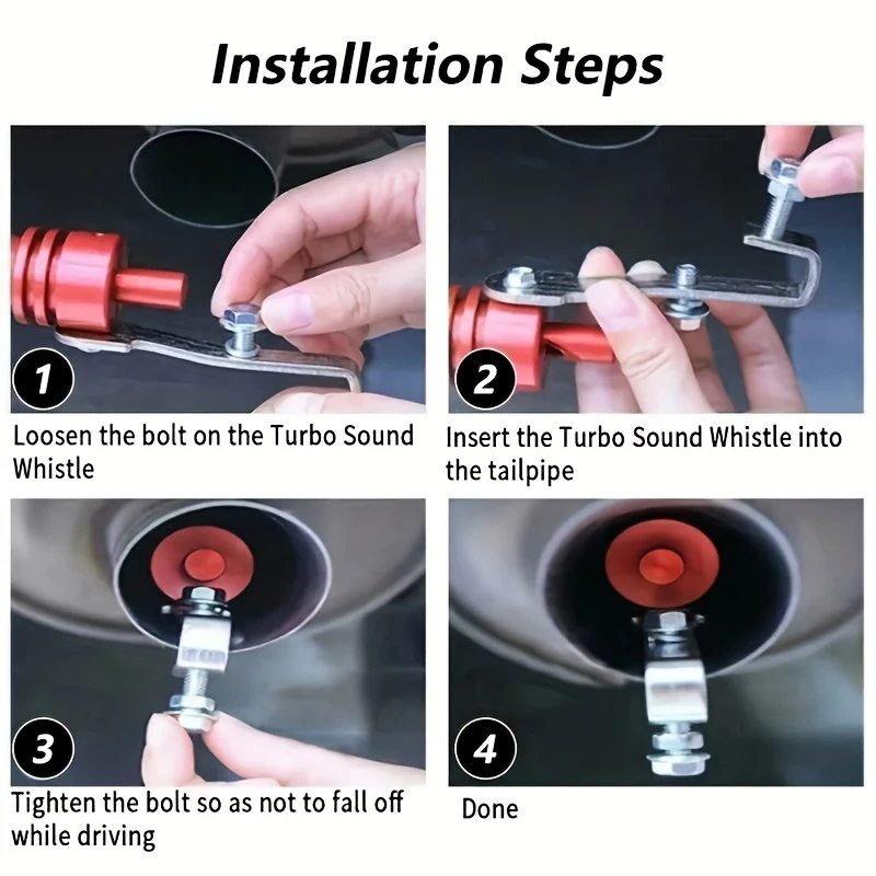 Aluminum Turbine Whistle Set For Cars And Motorcycles - Enhanced Vehicle Sound, Easy To Install, Universal Model  E-418