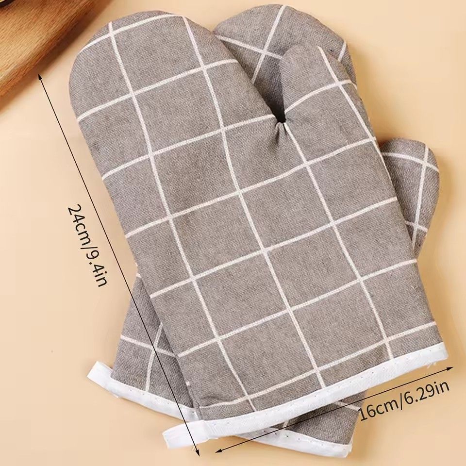 2pcsHigh temperature heat resistant gloves Thickened insulated kitchen oven microwave anti-scalding gloves Baking tools