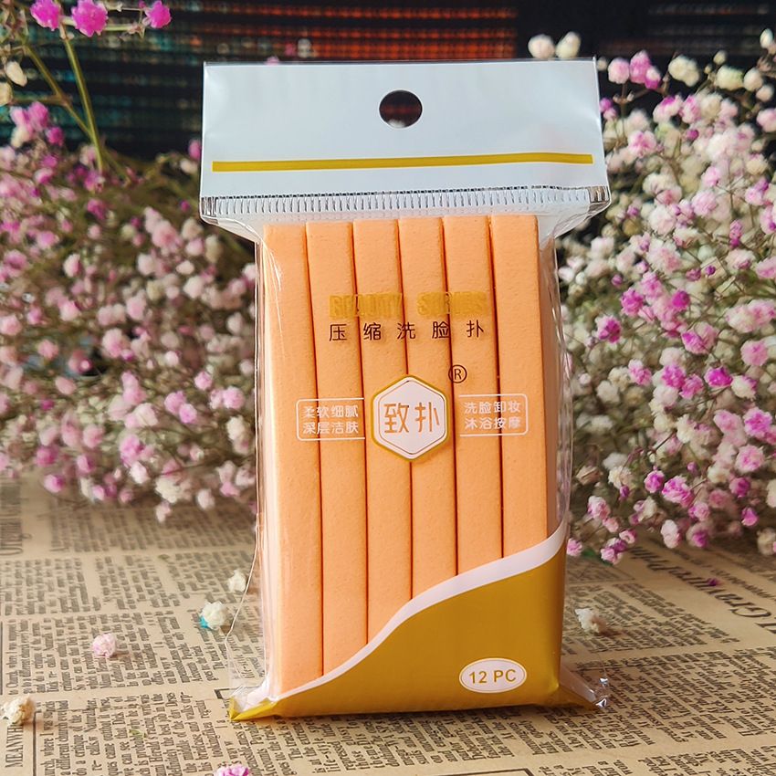 12pcs Compressed Face Wash Wash Face Sponge Pad Clean Face Exfoliating Disposable Sponge Puff