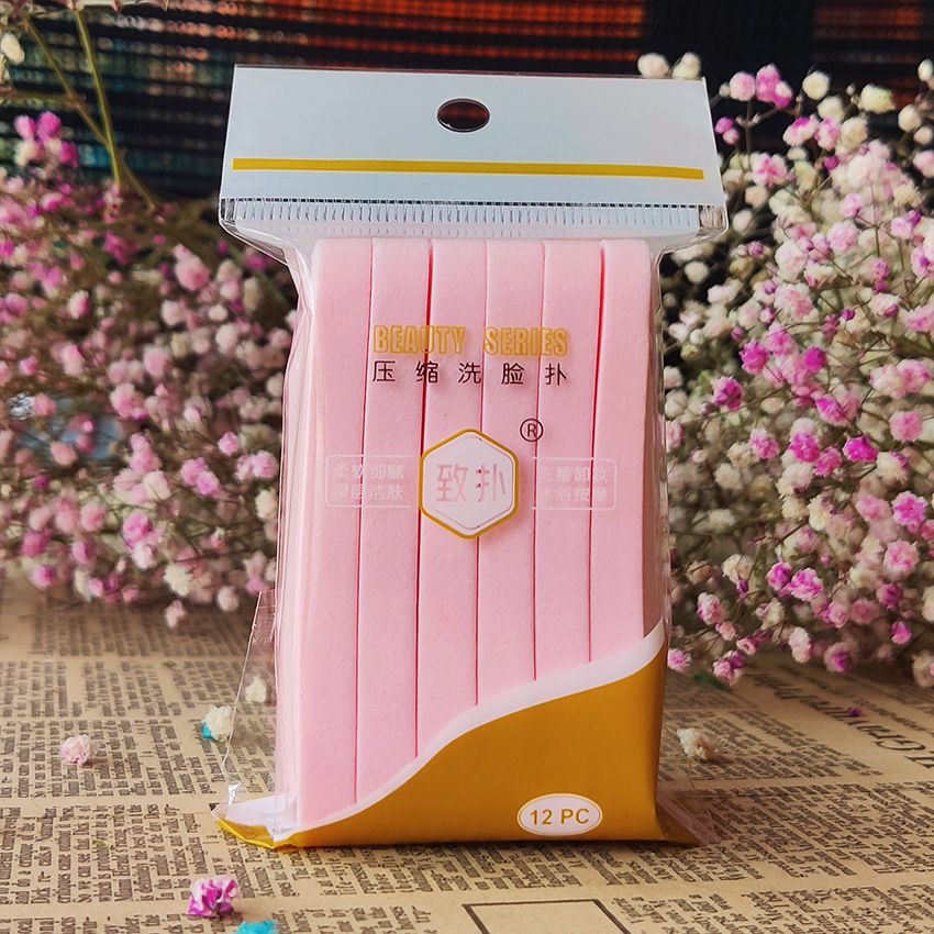12pcs Compressed Face Wash Wash Face Sponge Pad Clean Face Exfoliating Disposable Sponge Puff