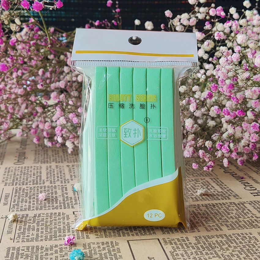 12pcs Compressed Face Wash Wash Face Sponge Pad Clean Face Exfoliating Disposable Sponge Puff