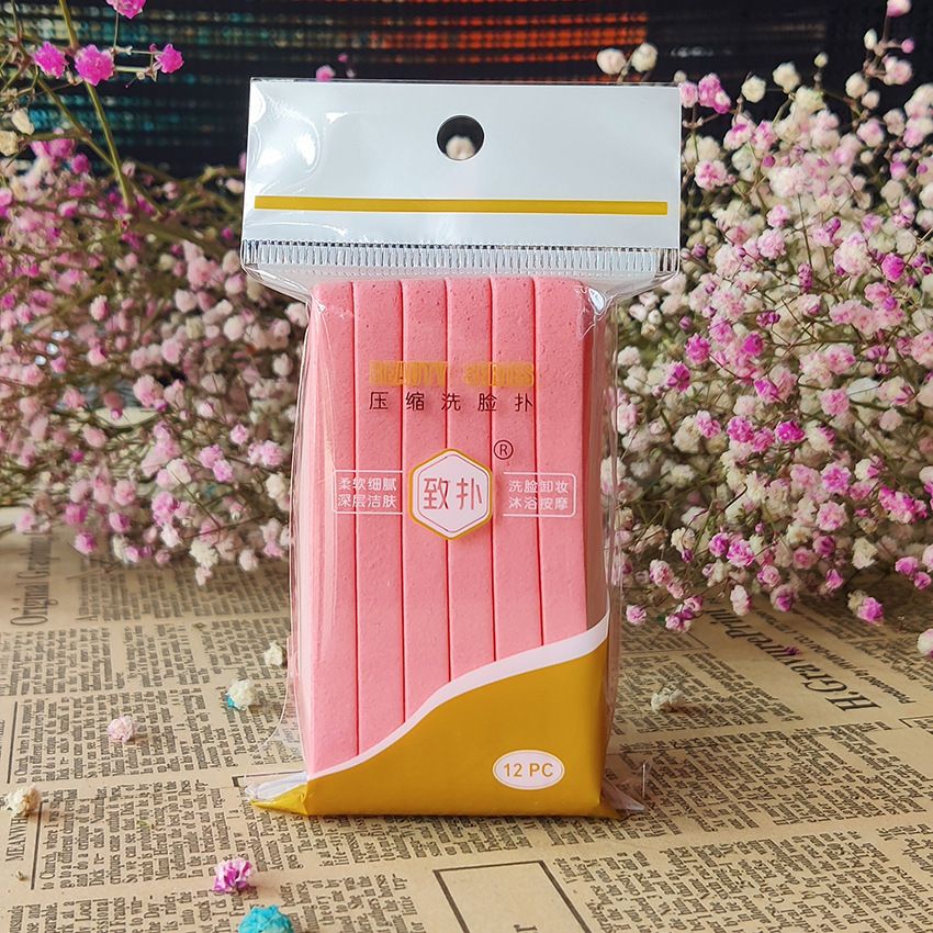 12pcs Compressed Face Wash Wash Face Sponge Pad Clean Face Exfoliating Disposable Sponge Puff