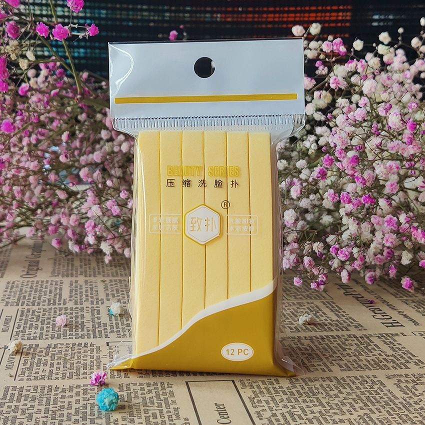 12pcs Compressed Face Wash Wash Face Sponge Pad Clean Face Exfoliating Disposable Sponge Puff