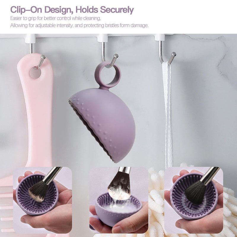 Makeup Brush Cleaner Folding Powder Puff Cleaning Bowl Cosmetic Eyeshadow Brush Clean Mat Cleaning Tool Silicone Scrubber Box