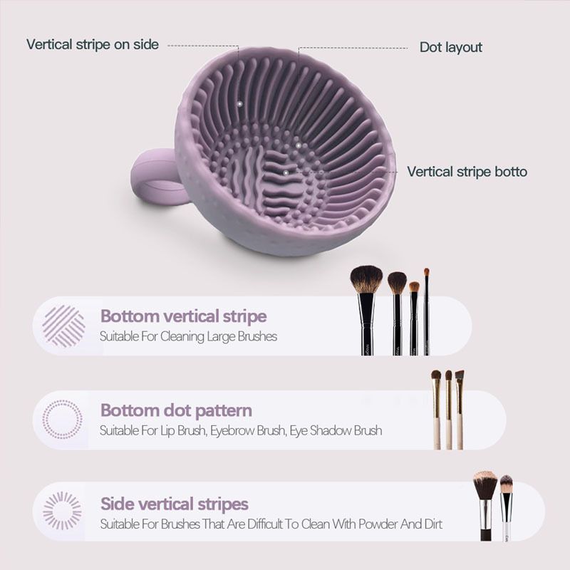 Makeup Brush Cleaner Folding Powder Puff Cleaning Bowl Cosmetic Eyeshadow Brush Clean Mat Cleaning Tool Silicone Scrubber Box