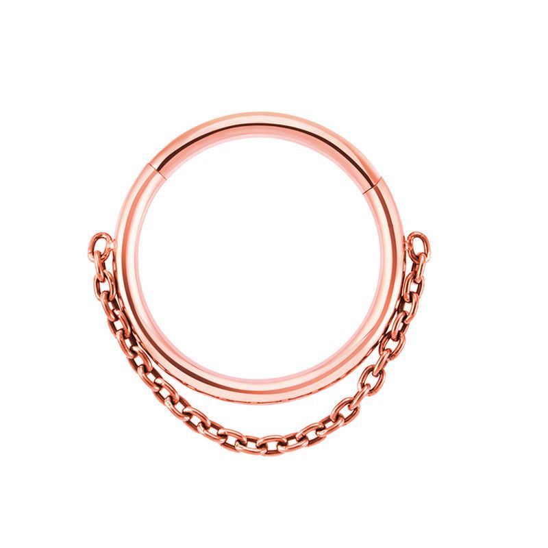 F136 Titanium Hinge Segment Nose piercing Welding Chain CZ Septum Ring Women Cartilage Earrings Tragus Jewelry 16g Accessories