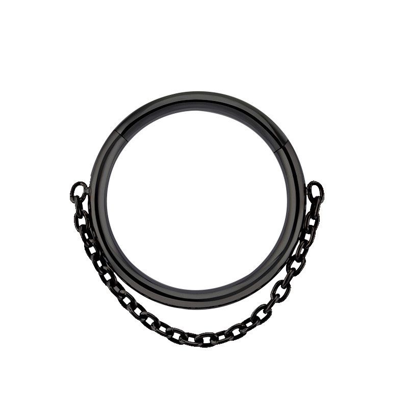 F136 Titanium Hinge Segment Nose piercing Welding Chain CZ Septum Ring Women Cartilage Earrings Tragus Jewelry 16g Accessories