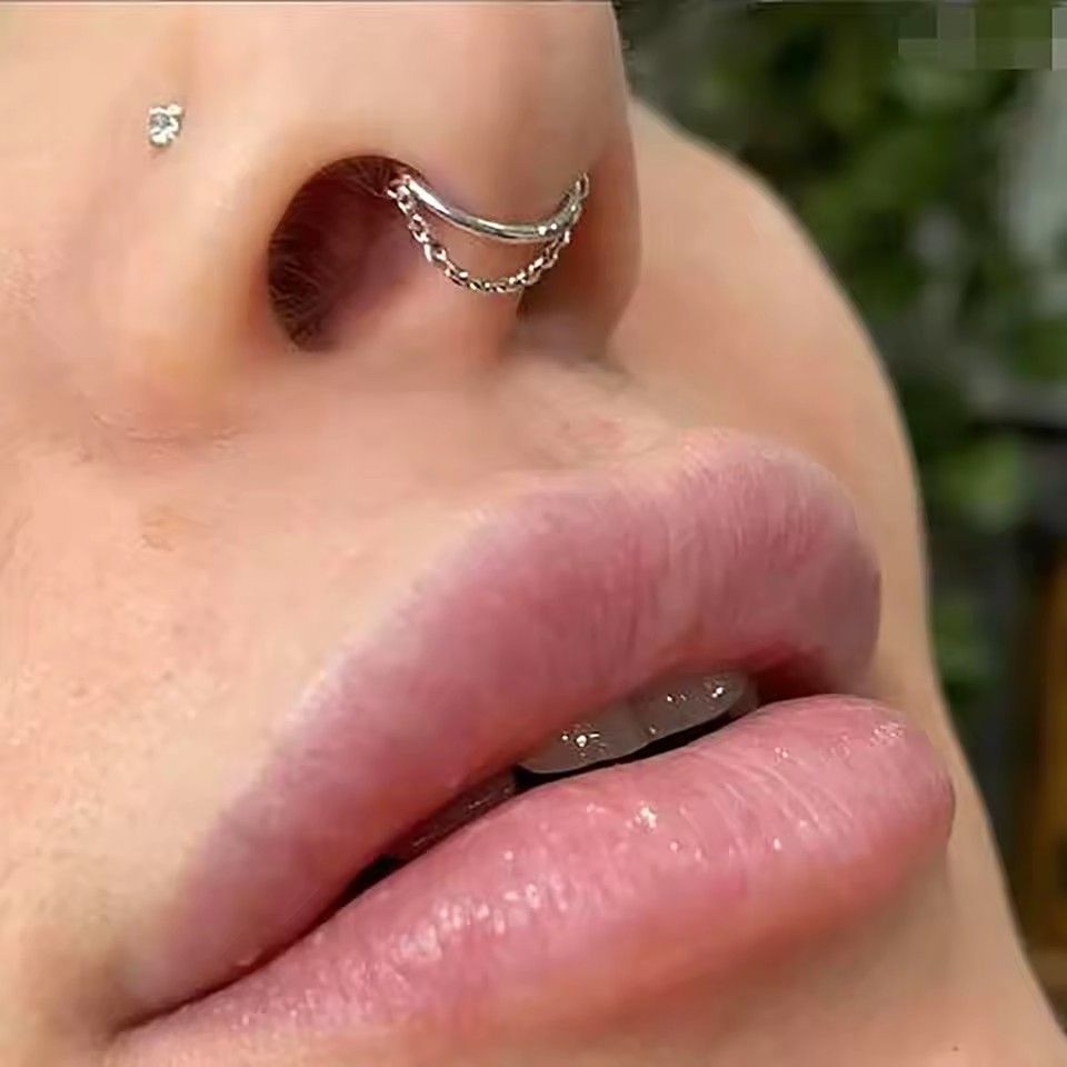 F136 Titanium Hinge Segment Nose piercing Welding Chain CZ Septum Ring Women Cartilage Earrings Tragus Jewelry 16g Accessories