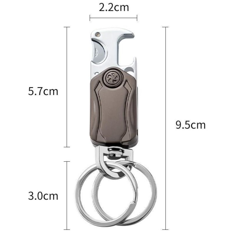 1pc Multifunctional Keychain Classic Men Mini Fingertip Spinner With Bottle Open Metal Key Ring Foldable Car Key Holder Gift KeyringA-1962
