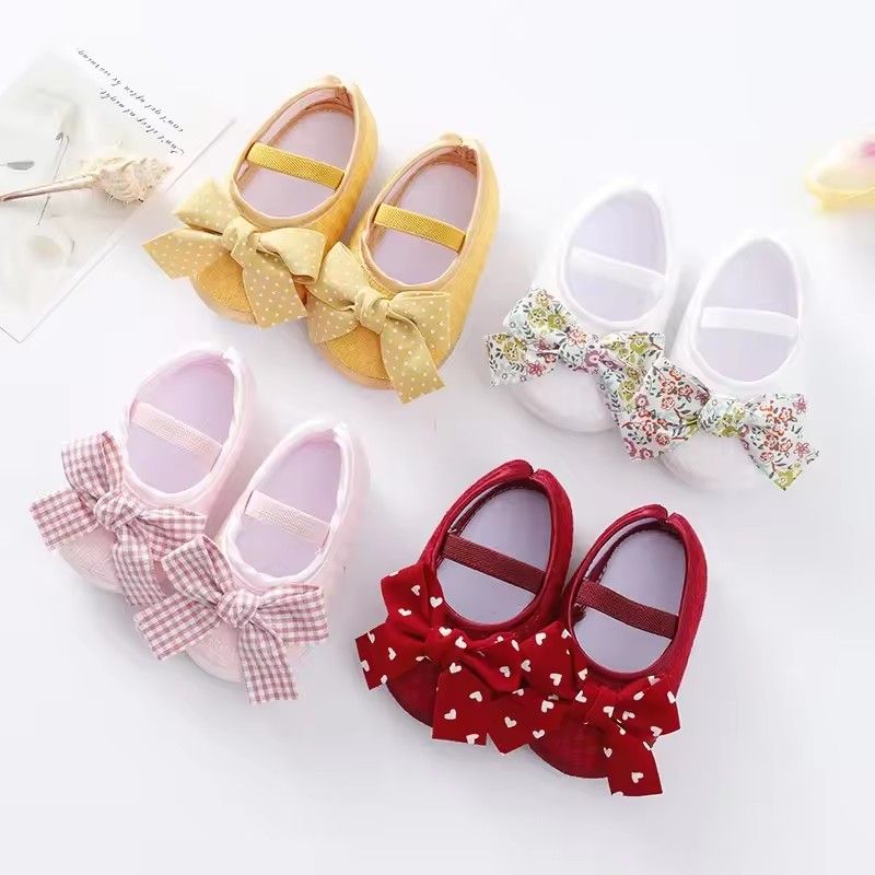 Newborn Baby Shoes Baptism White Bowknot Baby Girl Lace Shoes Headband Set Toddler Prewalker Cute Baby Soft Shoes for