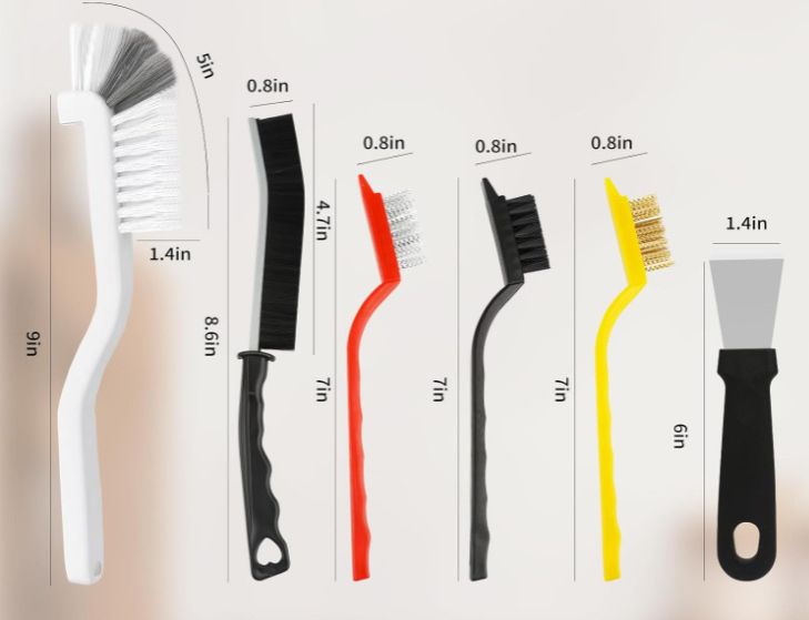11Pcs Hard Bristle Crevice Cleaning Brush Set Deep Clean Strong Decontamination Stove Rust Remover Long/narrow Design