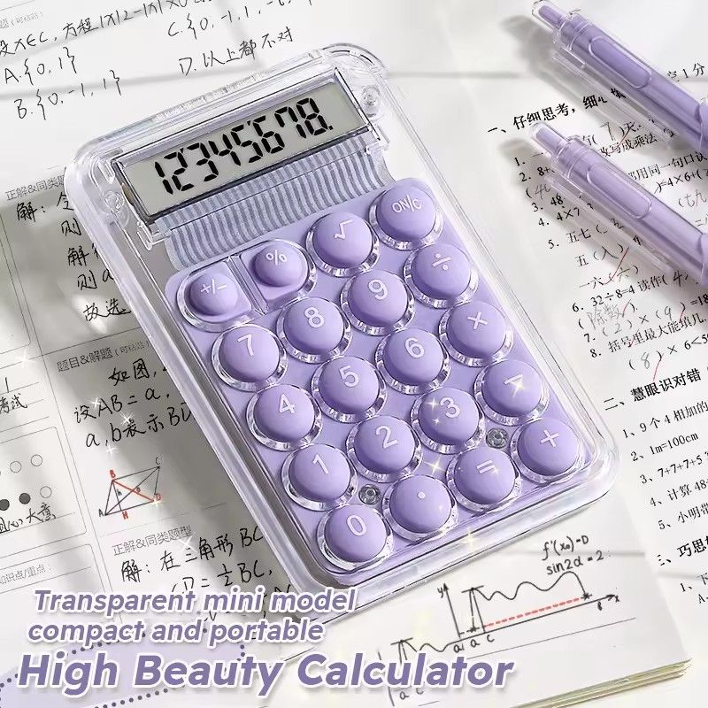 Cute Silent Calculator Mini Version Learning Auxiliary Small Portable Calculator Back To School Supplies Students/Finance