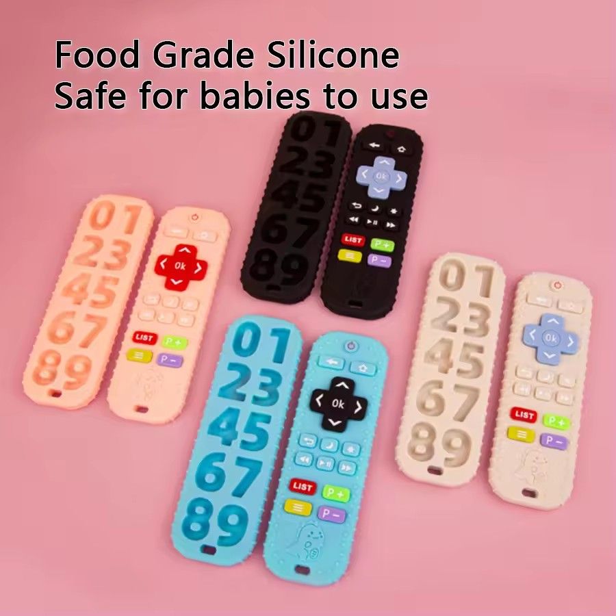 Safe Silicone Beads Baby Teether TV/Game Remote Control Shape Newborn Teething Sensory Toys Rodent Molar Gum Pain Relief Teether