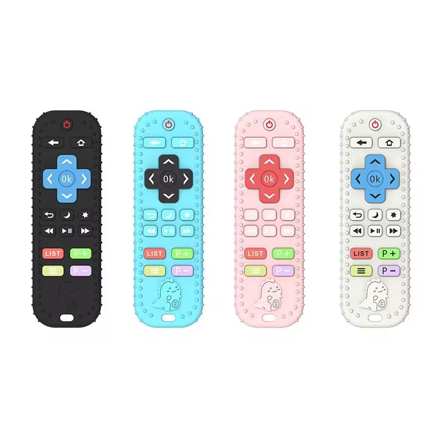 Safe Silicone Beads Baby Teether TV/Game Remote Control Shape Newborn Teething Sensory Toys Rodent Molar Gum Pain Relief Teether