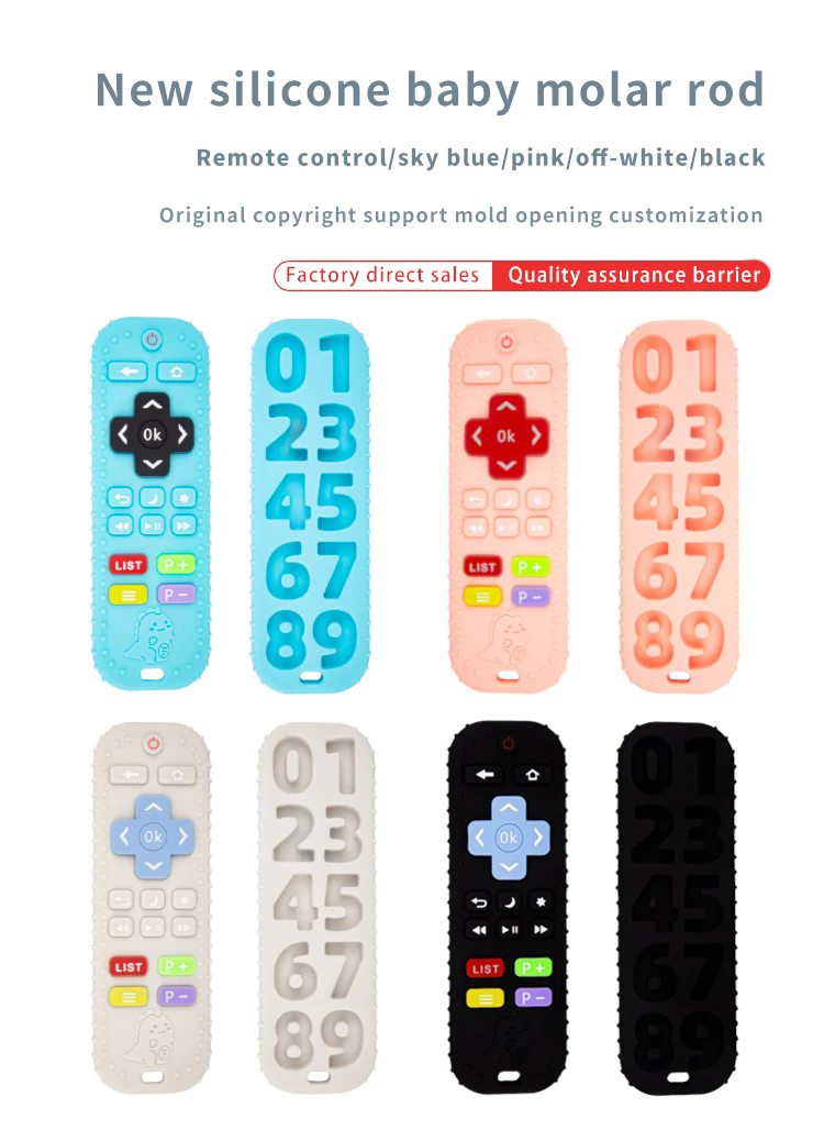 Safe Silicone Beads Baby Teether TV/Game Remote Control Shape Newborn Teething Sensory Toys Rodent Molar Gum Pain Relief Teether