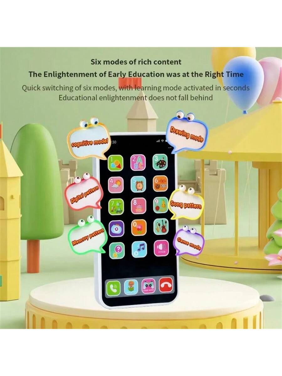 Children Simulation Music Touch Screen Phone Baby English Education Cognitive Phone Intelligent Multi-Functional Toy Model