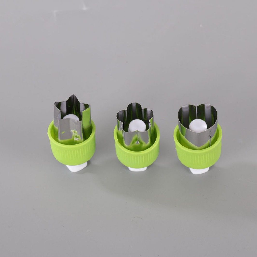 3PCS Vegetables Fruit Embossing Cutting Mold New Star Heart Flower Shape Stainless Steel Cutter Plastic Handle Kitchen Gadgets
