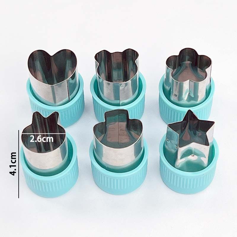 3PCS Vegetables Fruit Embossing Cutting Mold New Star Heart Flower Shape Stainless Steel Cutter Plastic Handle Kitchen Gadgets