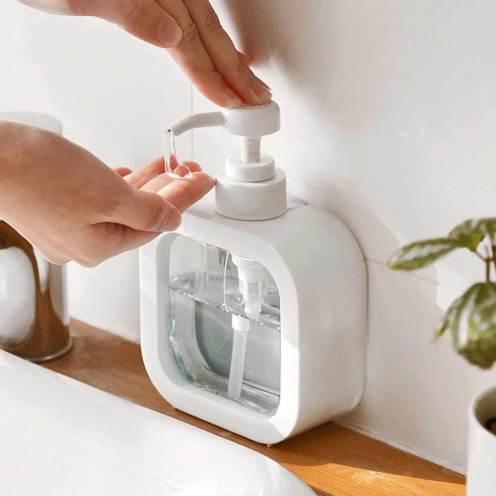 1PCS 500ml large-capacity soap dispenser bottle, transparent visible plastic press bottle, suitable for travel, kitchen, bathroom
